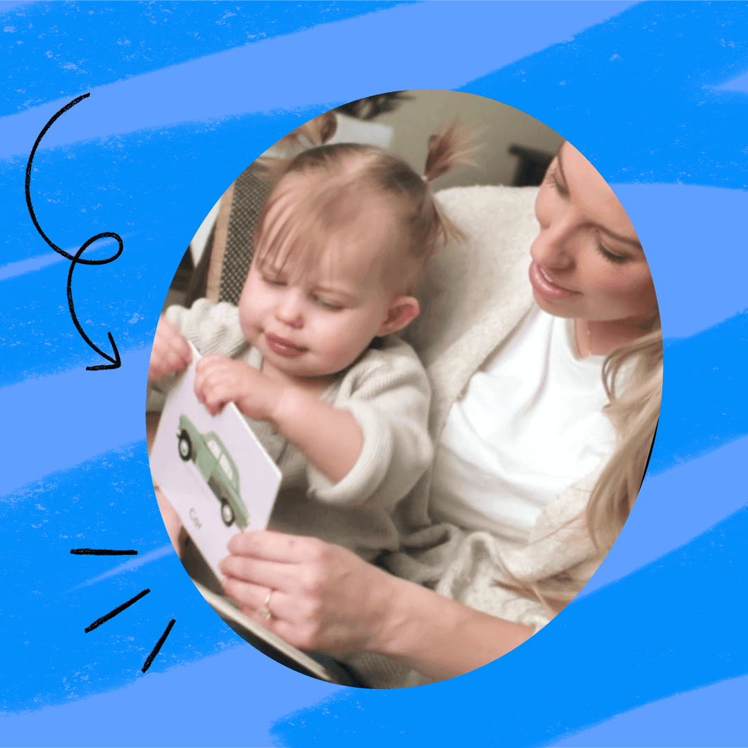 Caregiver and child learning together